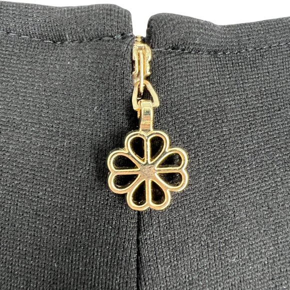 Kate Spade Bow Waist Ponte Dress Black Knee Length Long Sleeve Size Large - Picture 8 of 12